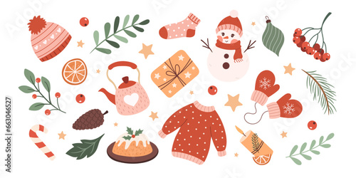 Cute cozy winter christmas set