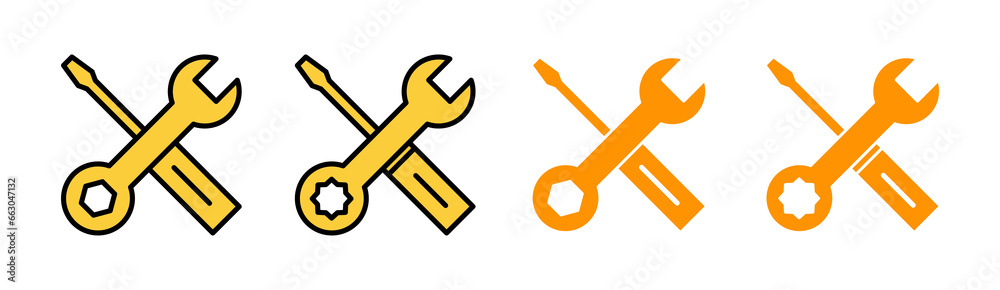 Repair tools icon set for web and mobile app. tool sign and symbol. setting icon. Wrench and screwdriver. Service Repair tools icon set for web and mobile app. tool sign and symbol. setting icon. Wrench and screwdriver. Service