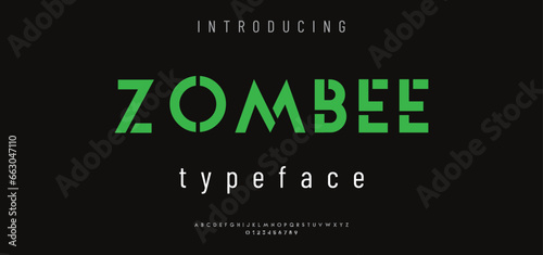 Zombee modern, futuristic modern geometric font