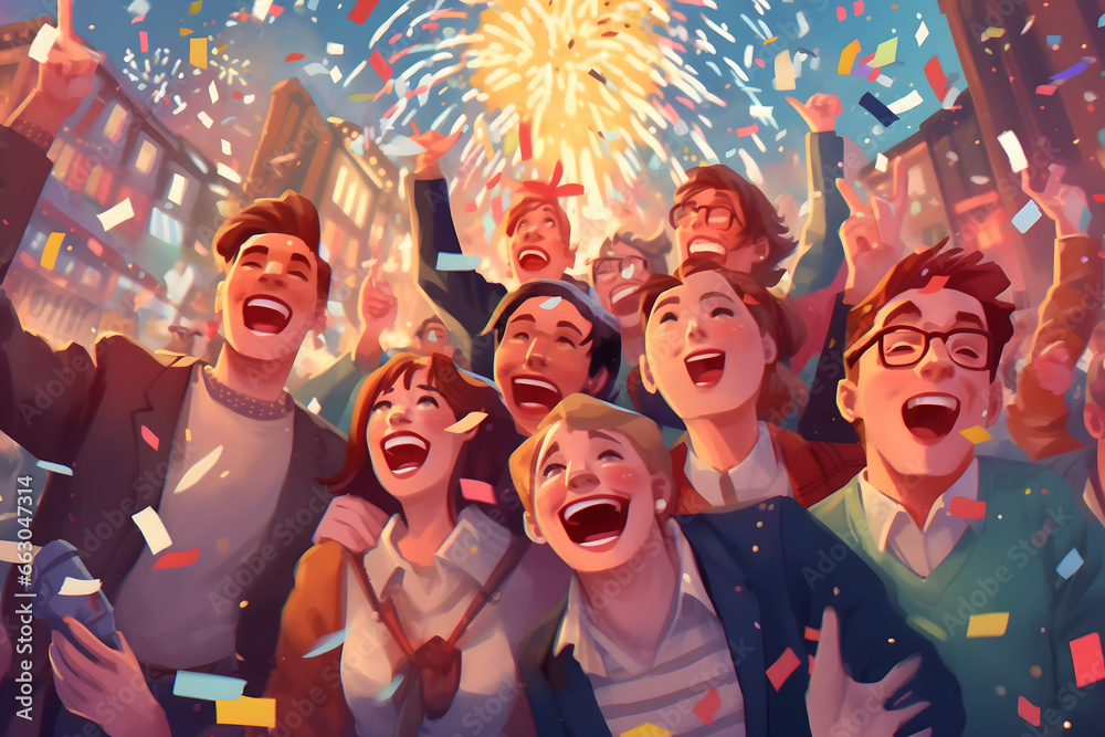 Fototapeta premium happy new year with fireworks, fireworks over the city, fireworks in the night sky, newyears new years