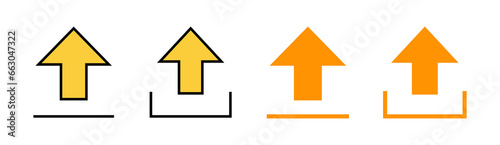 Upload icon set for web and mobile app. load data sign and symbol