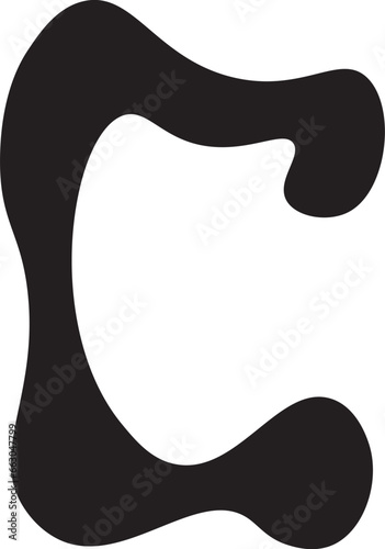 Melted Letter C Vector Icon Illustration