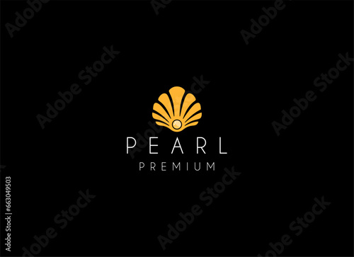 Minimalist and luxury gog pearl sea shell logo design