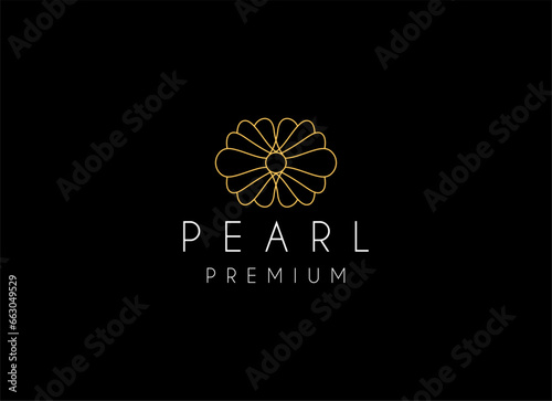 Minimalist and luxury gog pearl sea shell logo design