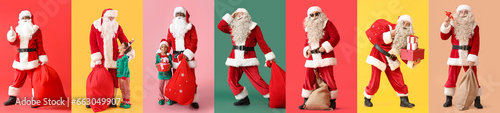Set of people in Santa cost...