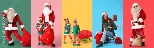 Set of people in Santa and ...