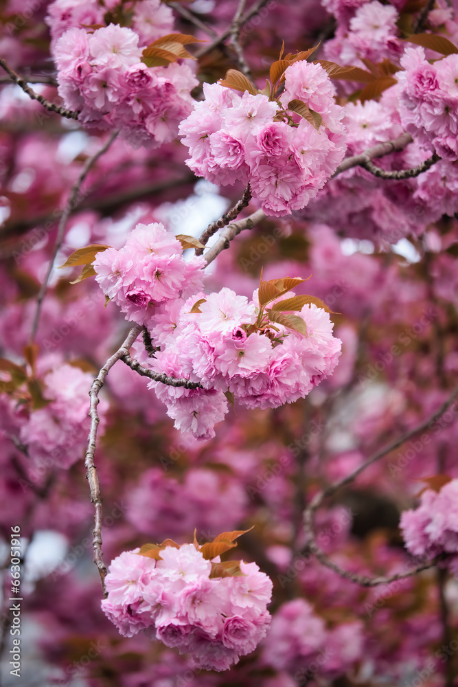 Beautiful cherry blossoms hanging down on a branch in Bonn, Germany. Beautiful cherry blossoms hanging down on a branch in Bonn, Germany.
