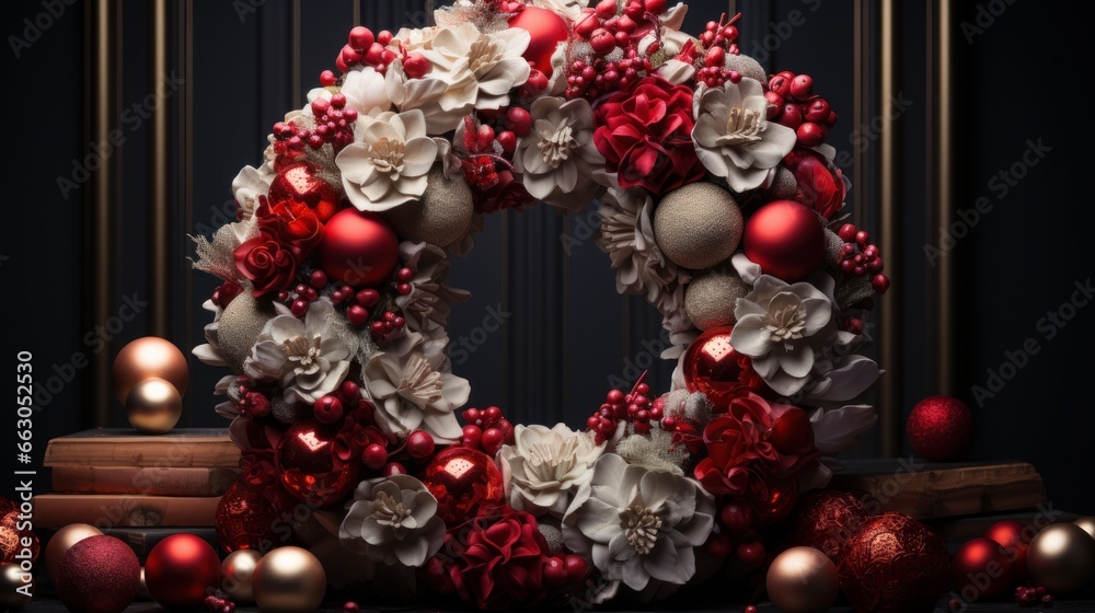 christmas wreath, winter theme, christmas background and wallpaper