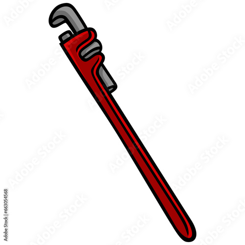 Pipe Wrench Vector Illustration