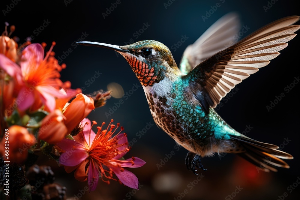 Close-up photo of a hummingbird