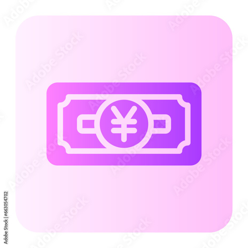 japanese yen gradient icon