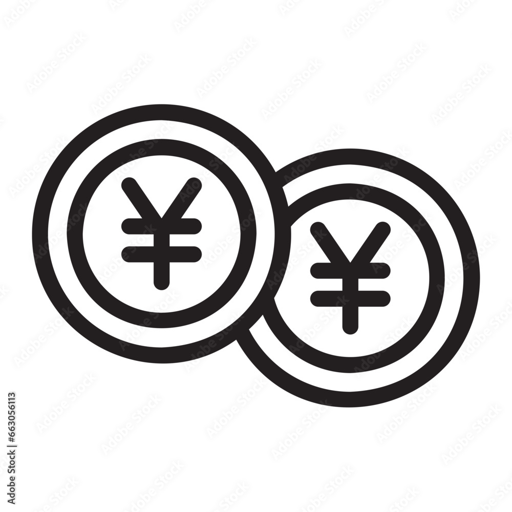 Obraz premium yen line icon