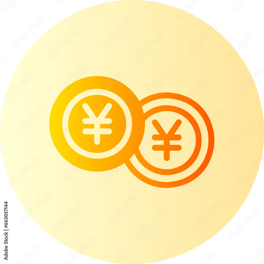 Obraz premium yen gradient icon