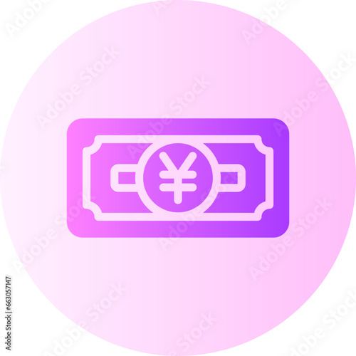 japanese yen gradient icon