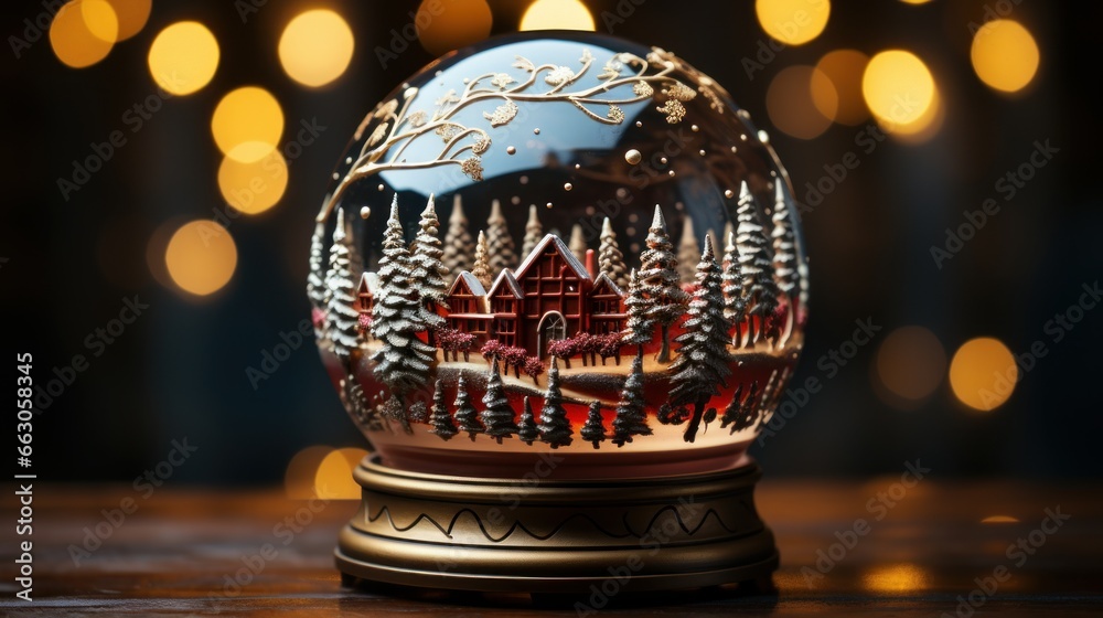 Obraz premium christmas snowglobe, winter theme, christmas background and wallpaper