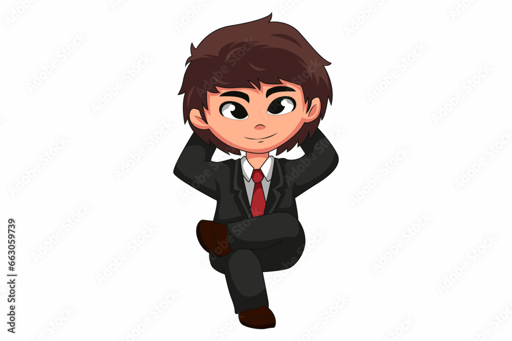 Cute Boy wearing Tuxedo Character Design Illustration Cute Boy wearing Tuxedo Character Design Illustration