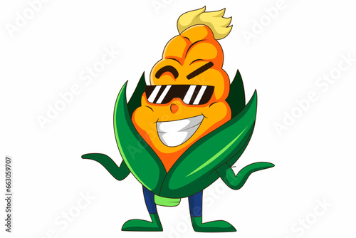 Cute Corn Character Design Illustration