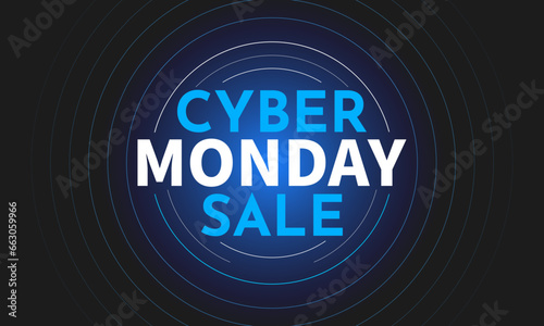 Cyber monday sale background. Cyber monday background for promotion, special offer. Advertising banner, shopping website template. Vector illustration