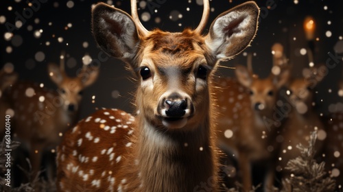 christmas deer, Rudolph, winter theme, christmas background and wallpaper