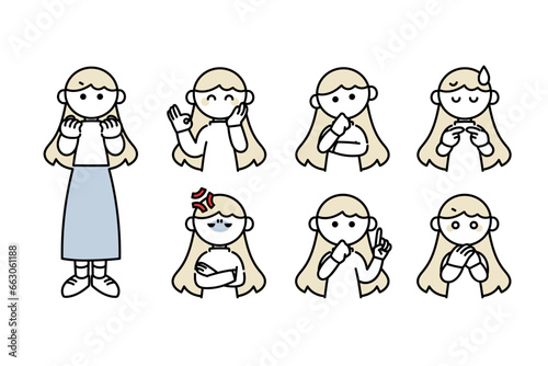 若い女性差分セット