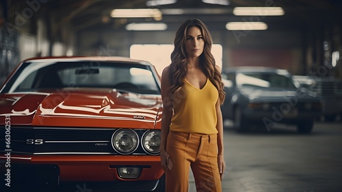 A muscle car and A beauty © Cho