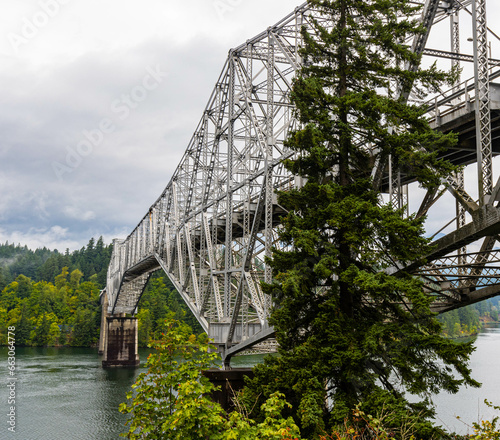 The Bridge of The Gods Crosses The Columbia River at Cascade Locks, Oregon, USA photo