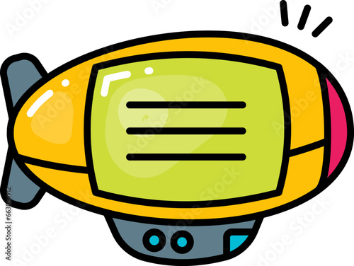 Advertising blimp line icon