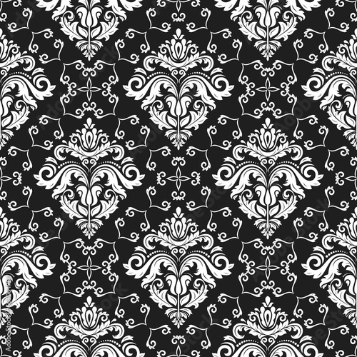 Orient dark classic pattern. Seamless abstract background with vintage elements. Orient black and white background. Ornament for wallpapers and packaging
