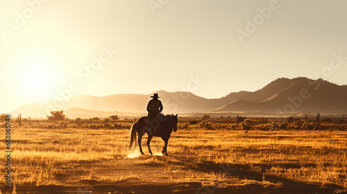 Cowboy on a Ranch in Texas During Golden Hour © Nurple Art