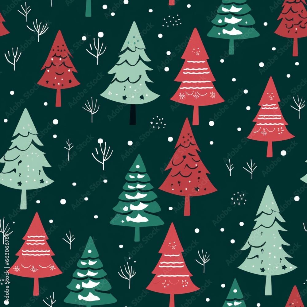 seamless Christmas trees pattern seamless Christmas trees pattern