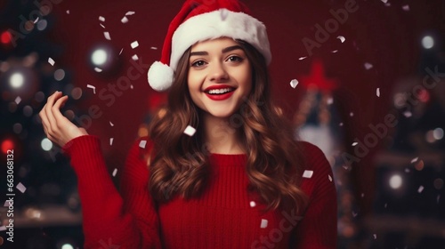 Merry Christmas and Happy New Year Banner with Festive Background