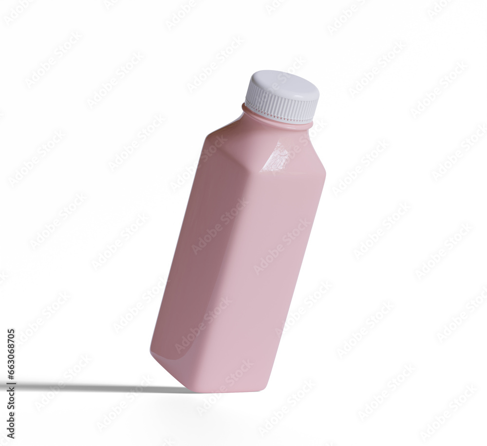 Smoothie Juice pink in Plastic Bottle Illustration 3D Render Smoothie Juice pink in Plastic Bottle Illustration 3D Render