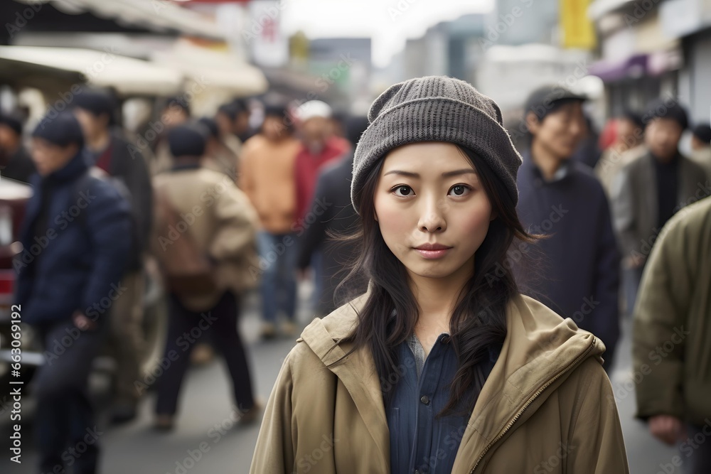 アジア女性の旅人