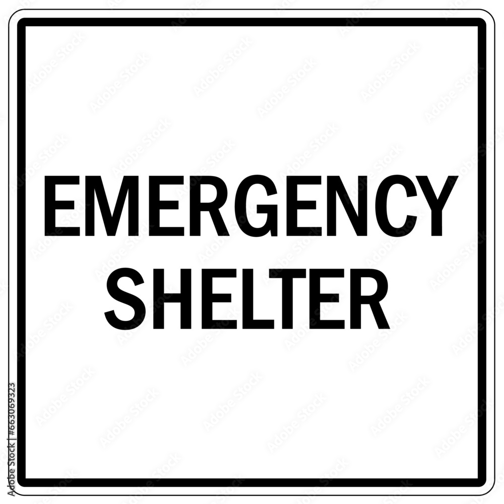 Earthquake shelter sign and labels emergency shelter Earthquake shelter sign and labels emergency shelter