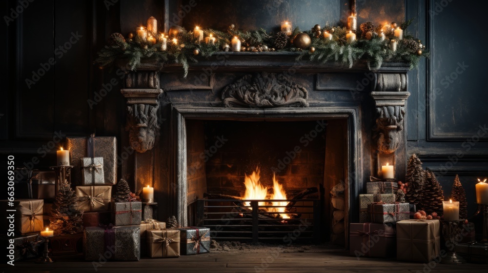 fireplace with christmas decorations fireplace with christmas decorations