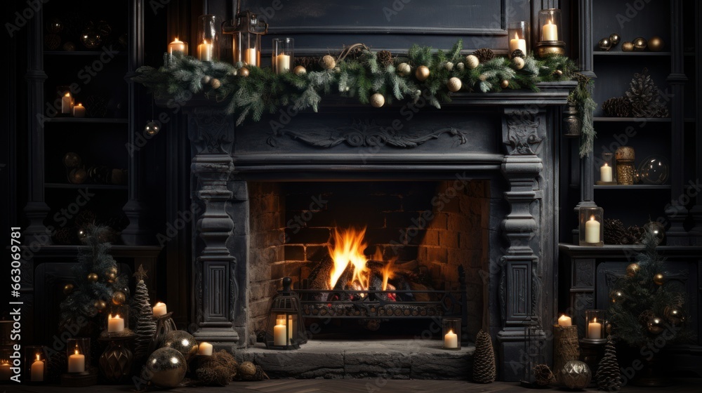 fireplace with christmas decorations fireplace with christmas decorations