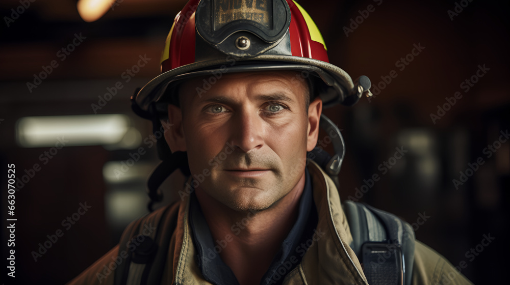 portrait of a firefighter in helmet portrait of a firefighter in helmet