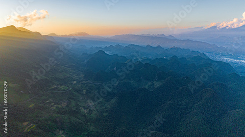 sunset in the mountains on Tam Duong  Lai Chau