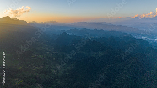 sunset in the mountains on Tam Duong, Lai Chau © ToanESC