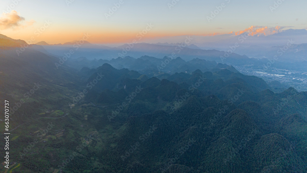 sunset in the mountains on Tam Duong, Lai Chau sunset in the mountains on Tam Duong, Lai Chau