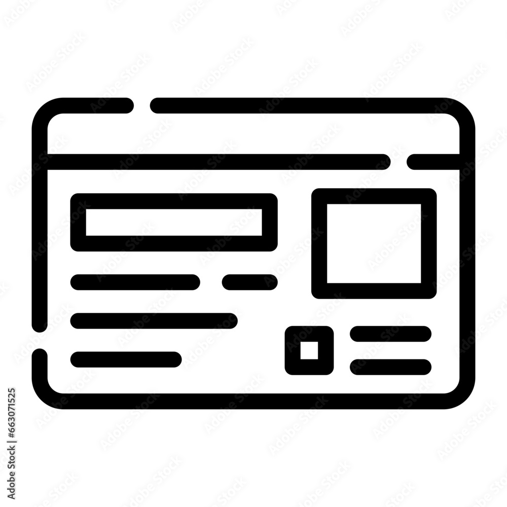 student card Line Icon student card Line Icon