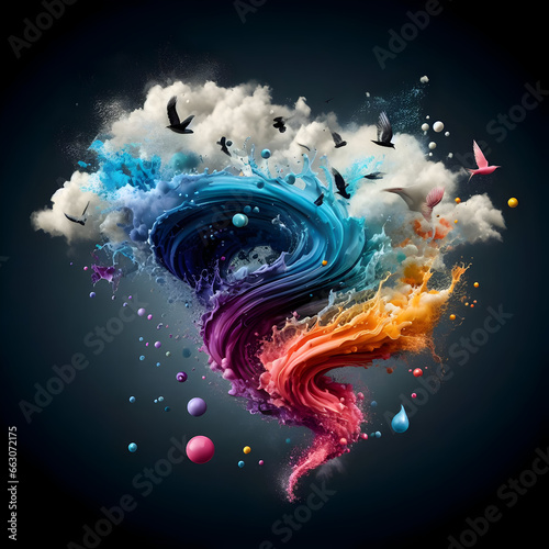 abstract background with colorsplashes