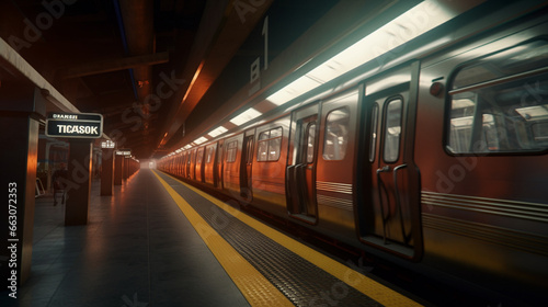 subway train at night
