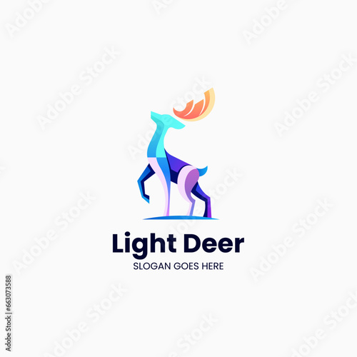 Vector Logo Illustration Deer Gradient Colorful Style