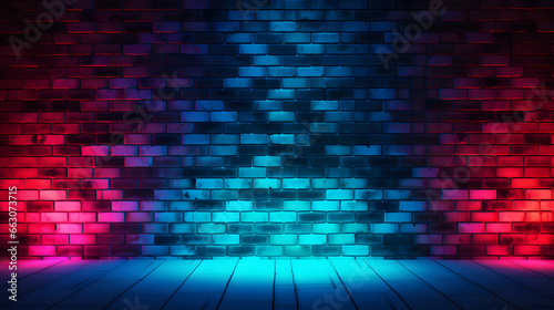 Neon bricks background.