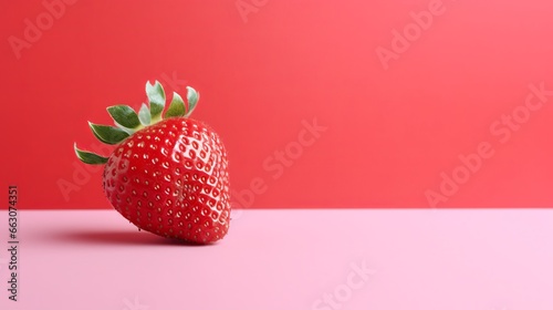 strawberry isolated on a pink background, Generative ai