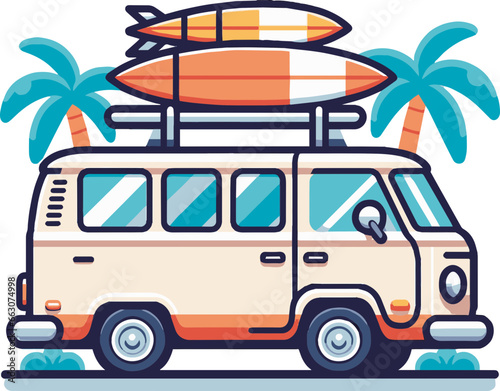 vector camper van svg icon illustration