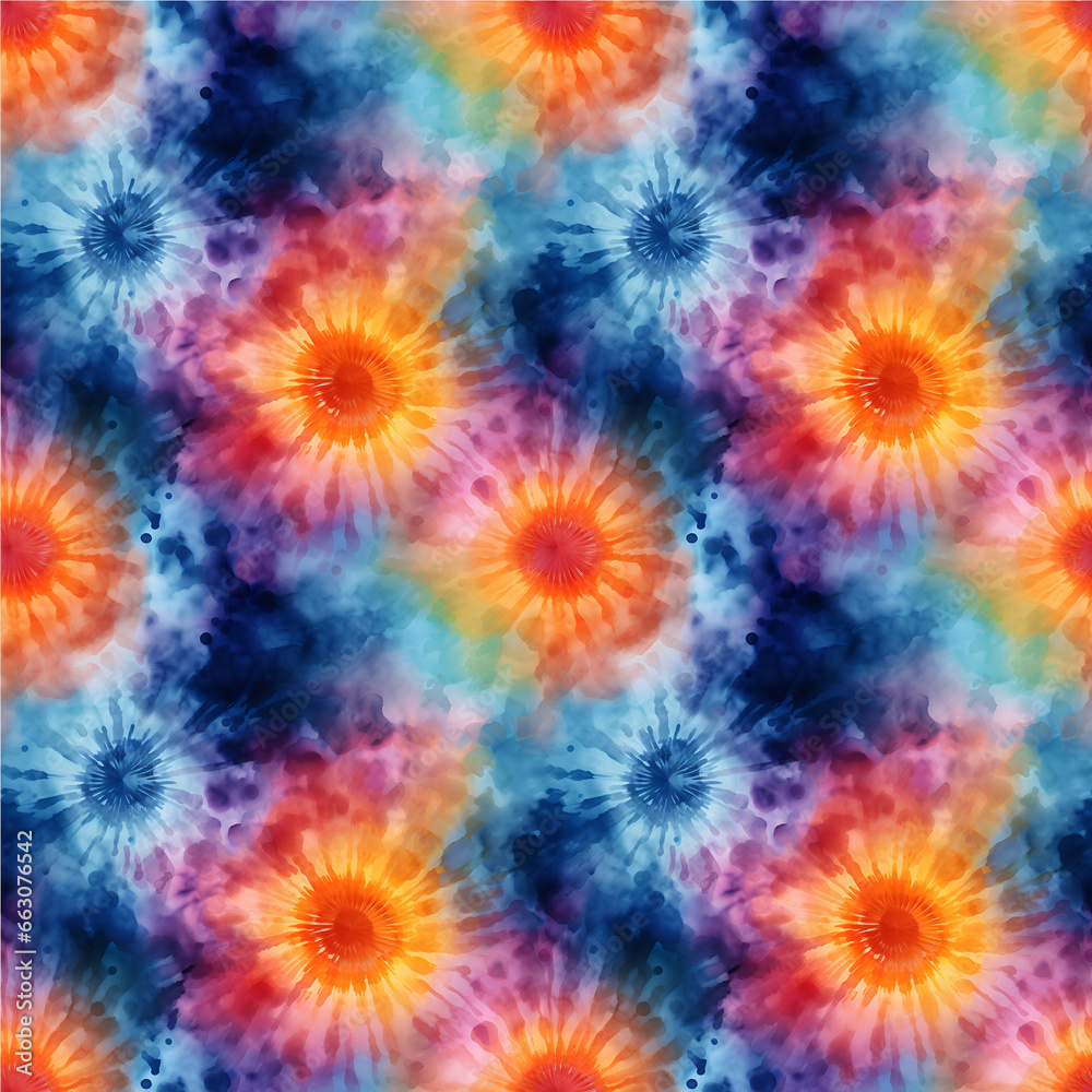 Seamless of Tie Dye Spiral Fashion Print Pattern Swatch. High quality illustration. Digitally rendered artistic dye bleed effect for printing on any surface. Psychedelic hippie repeat background. Seamless of Tie Dye Spiral Fashion Print Pattern Swatch. High quality illustration. Digitally rendered artistic dye bleed effect for printing on any surface. Psychedelic hippie repeat background.