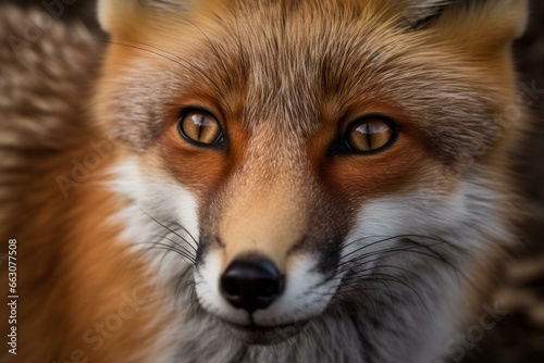 Close-up fox image. Generative AI