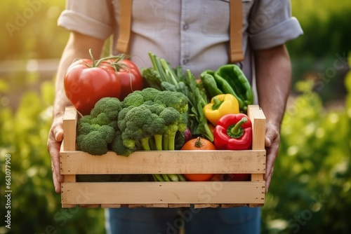 Person holding a basket full of vegetables